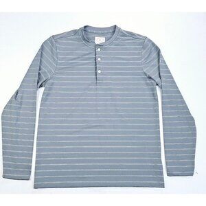 Brooks Brothers Red Fleece Size Small Men's Gray White Stripe Logo Polyester Top